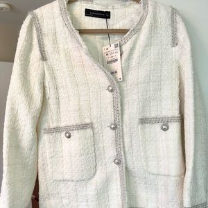 Zara Tweed Beige Blazer